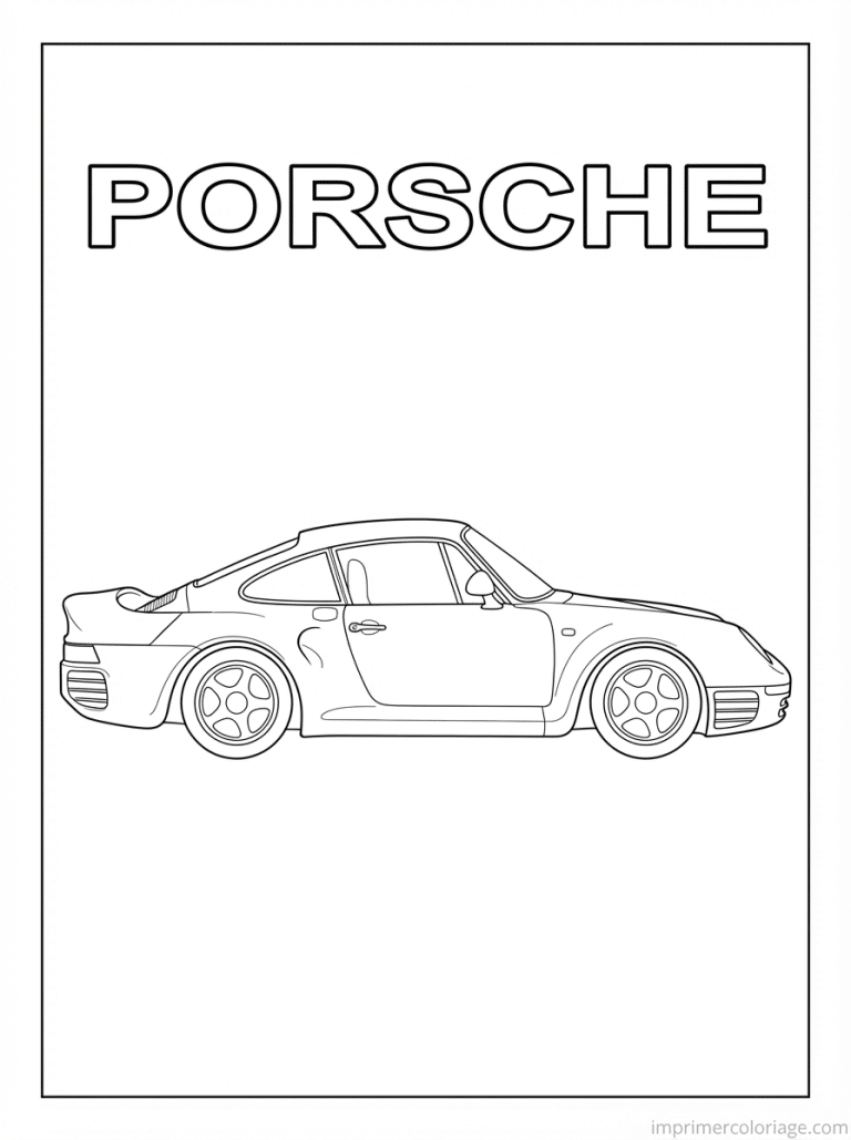 coloriage porsche titre 959 - dessin gratuit &agrave; imprimer