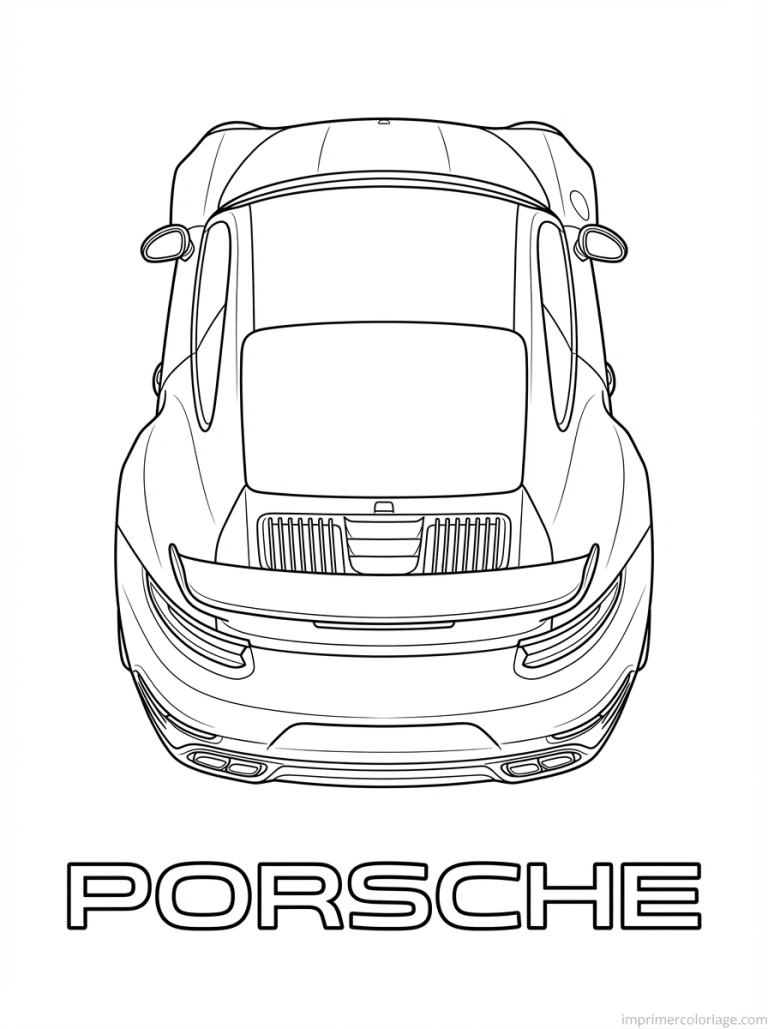 coloriage porsche titre turbo dessus - dessin gratuit &agrave; imprimer
