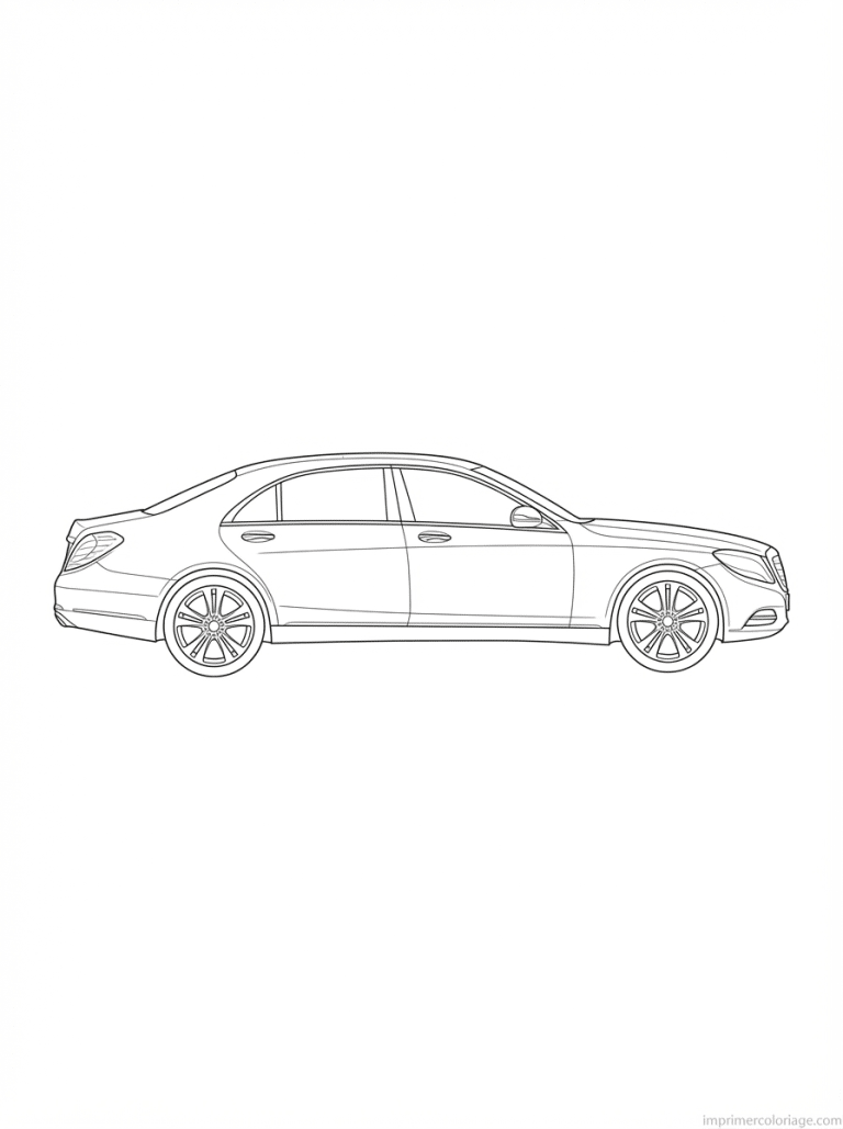 coloriage voiture luxe berline profil - dessin gratuit &agrave; imprimer