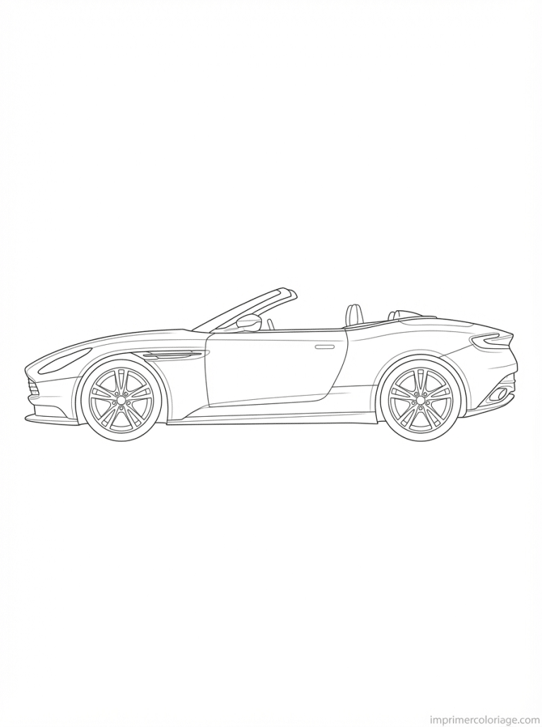 coloriage voiture luxe cabriolet profil - dessin gratuit &agrave; imprimer
