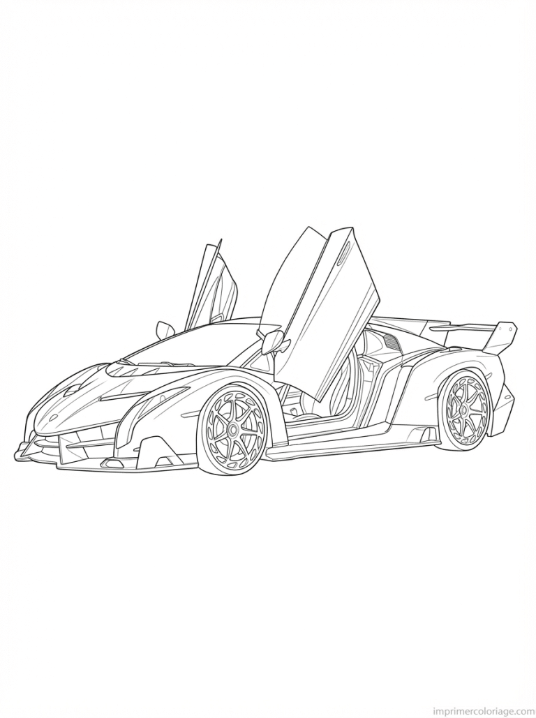 coloriage voiture luxe supercar profil - dessin gratuit &agrave; imprimer