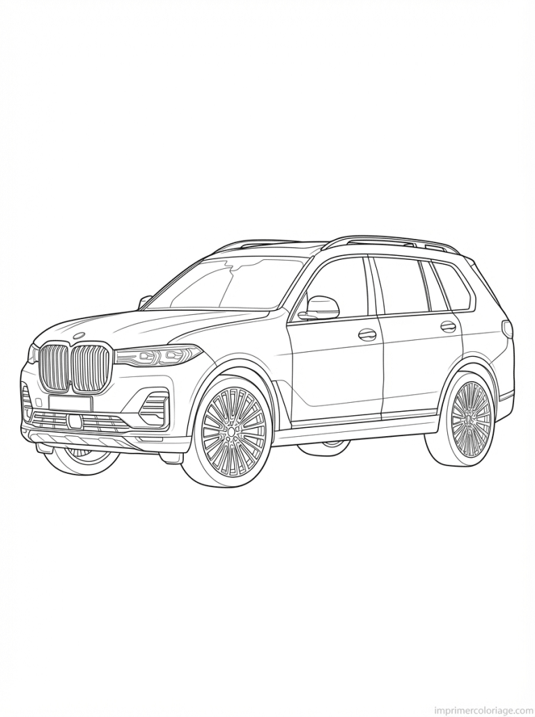 coloriage voiture luxe suv profil - dessin gratuit &agrave; imprimer
