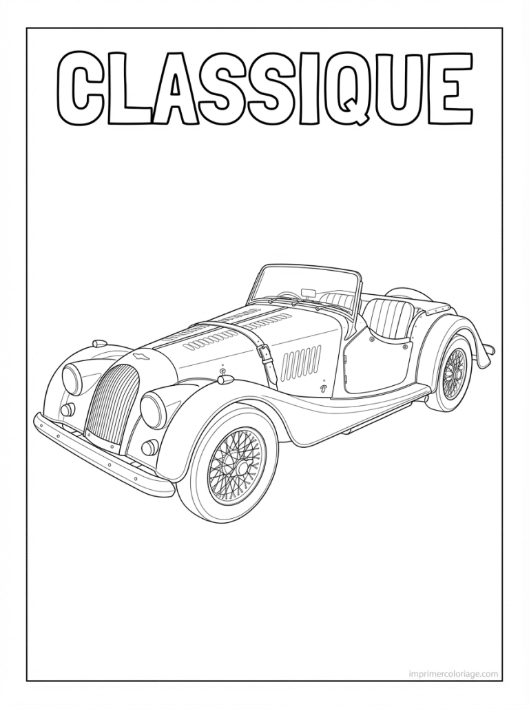 coloriage voiture luxe titre classique - dessin gratuit &agrave; imprimer