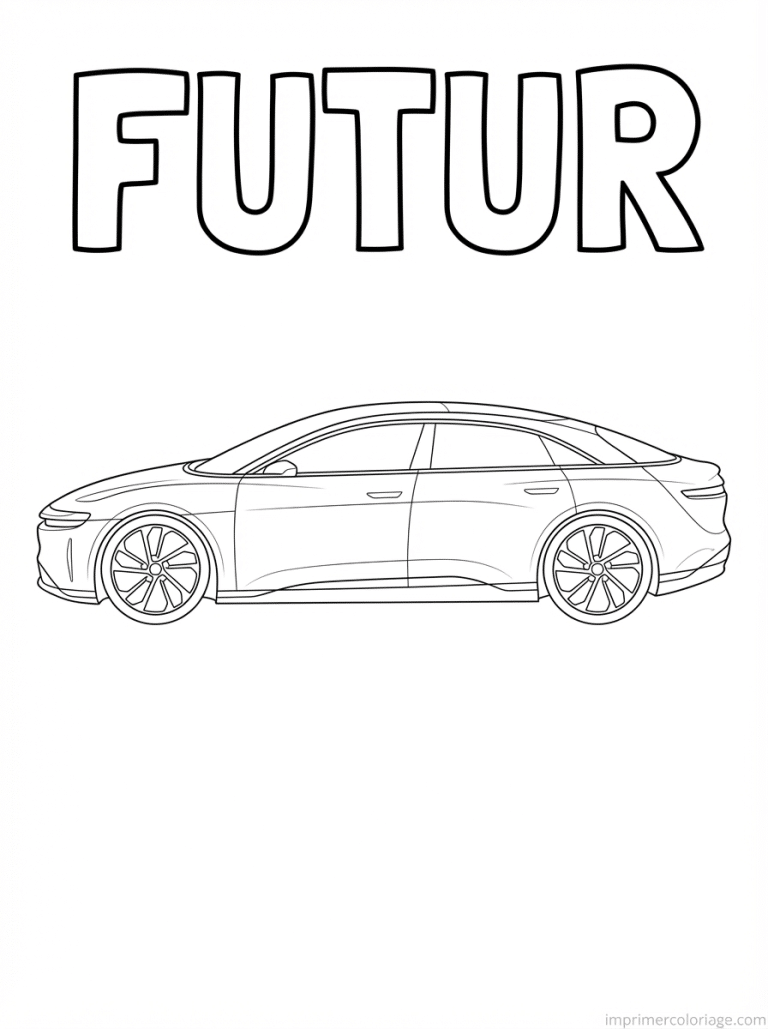coloriage voiture luxe titre futur electrique - dessin gratuit &agrave; imprimer