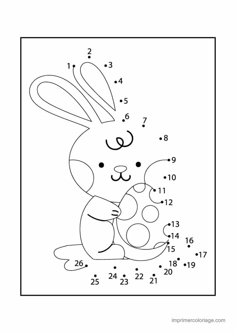 point a relier animal de compagnie 1 a 26 lapin assis - dessin gratuit &agrave; imprimer