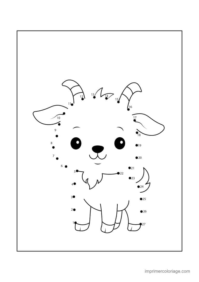 point a relier animal de la ferme 1 a 27 chevre - dessin gratuit &agrave; imprimer