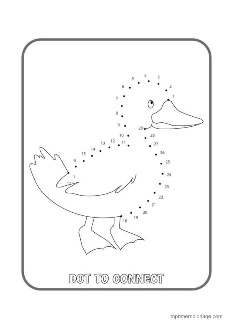 point a relier animal de la ferme 1 a 32 canard qui marche - dessin gratuit &agrave; imprimer