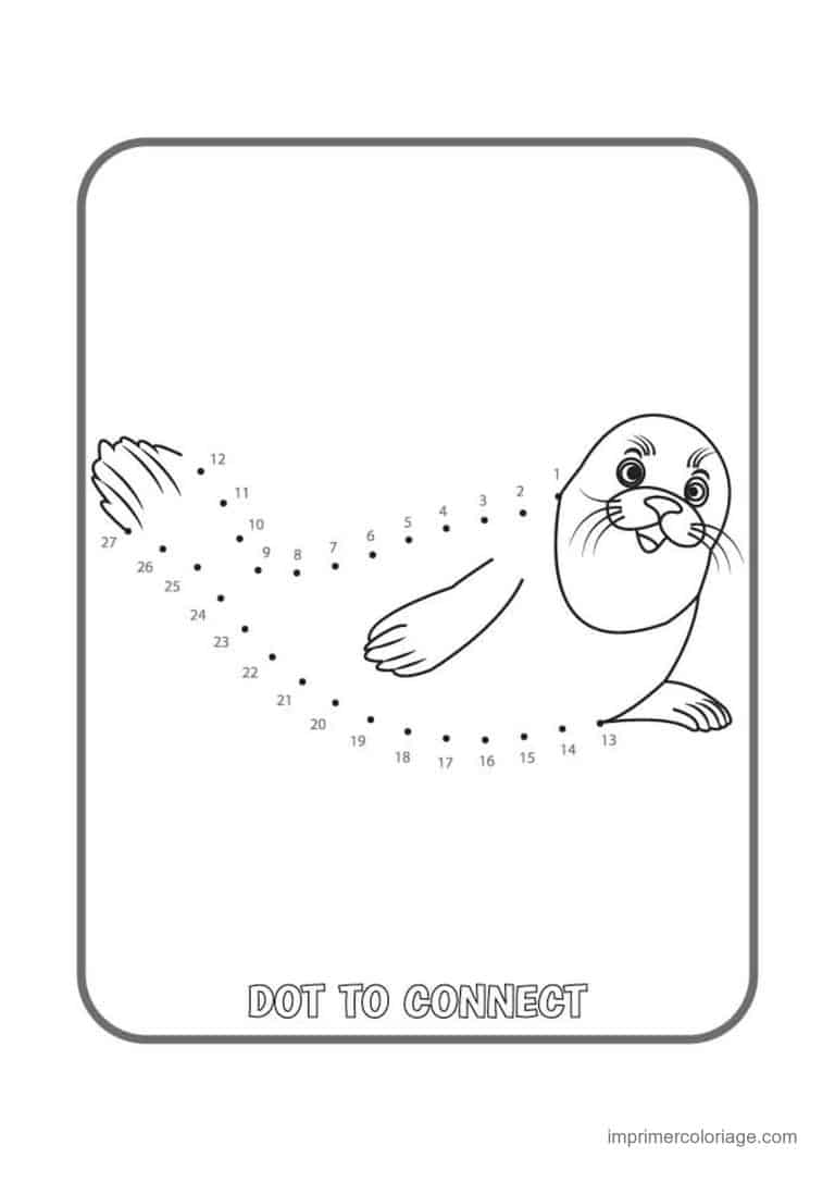 point a relier animal de la mer 1 a 28 phoque - dessin gratuit &agrave; imprimer