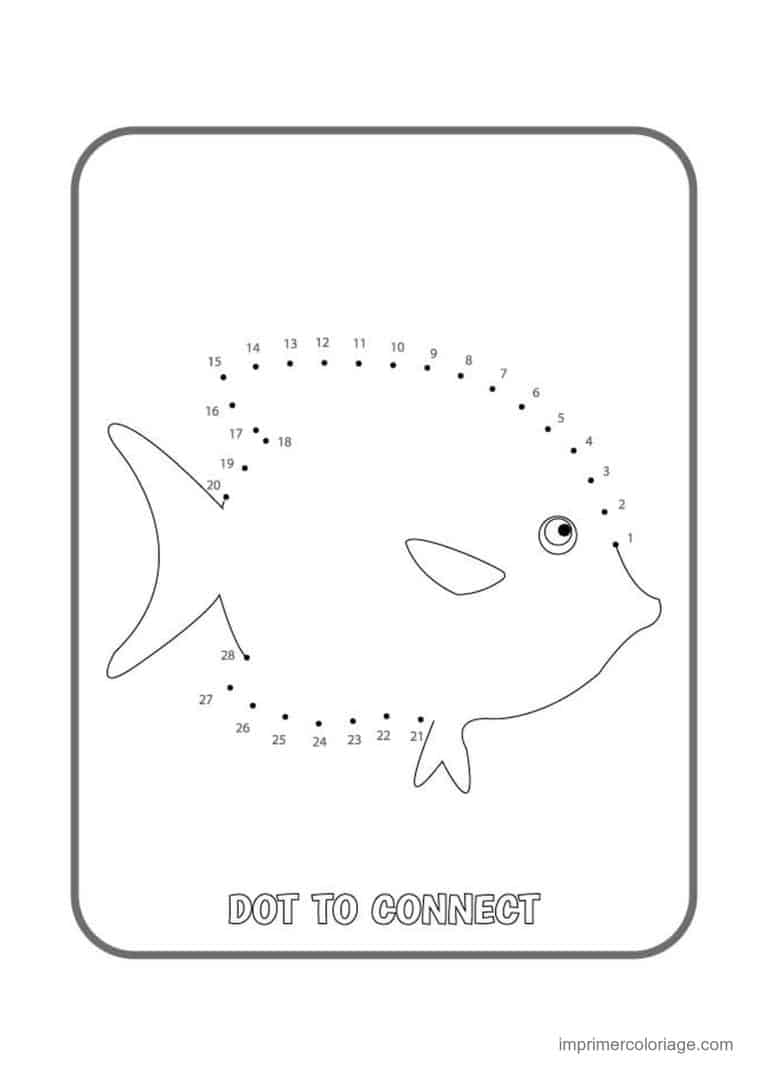 point a relier animal de la mer 1 a 28 poisson - dessin gratuit &agrave; imprimer