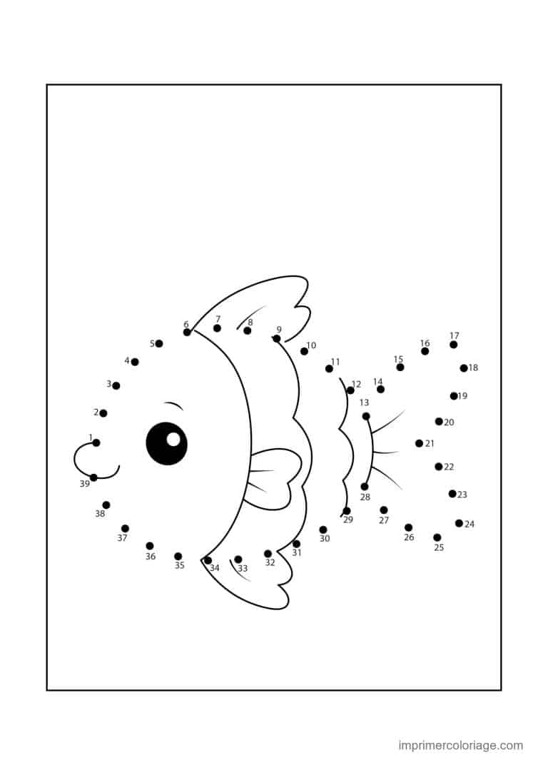 point a relier animal de la mer 1 a 39 poisson - dessin gratuit &agrave; imprimer