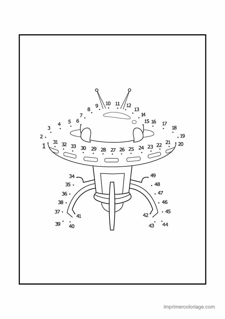 point a relier animal de la mer 1 a 50 meduse geometrique - dessin gratuit &agrave; imprimer