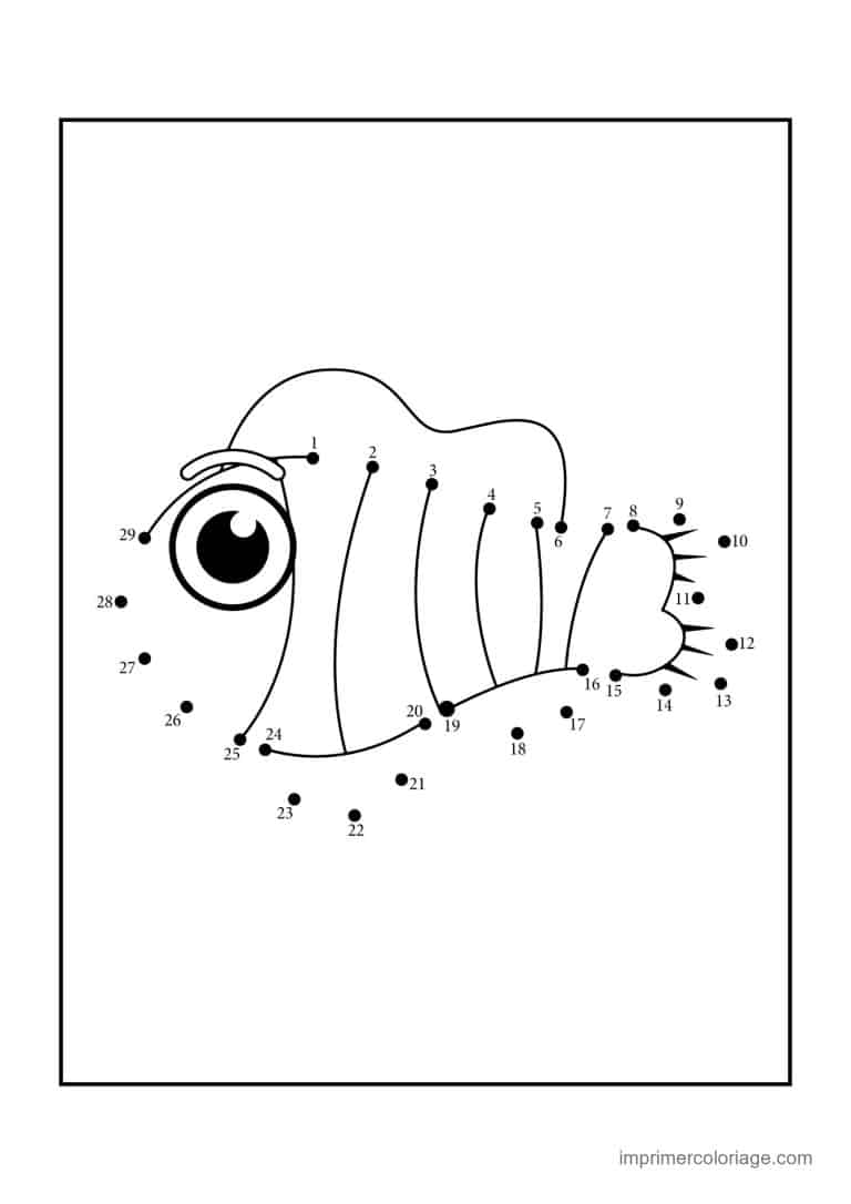 point a relier animal de la mer 1 a 55 poisson raye - dessin gratuit &agrave; imprimer