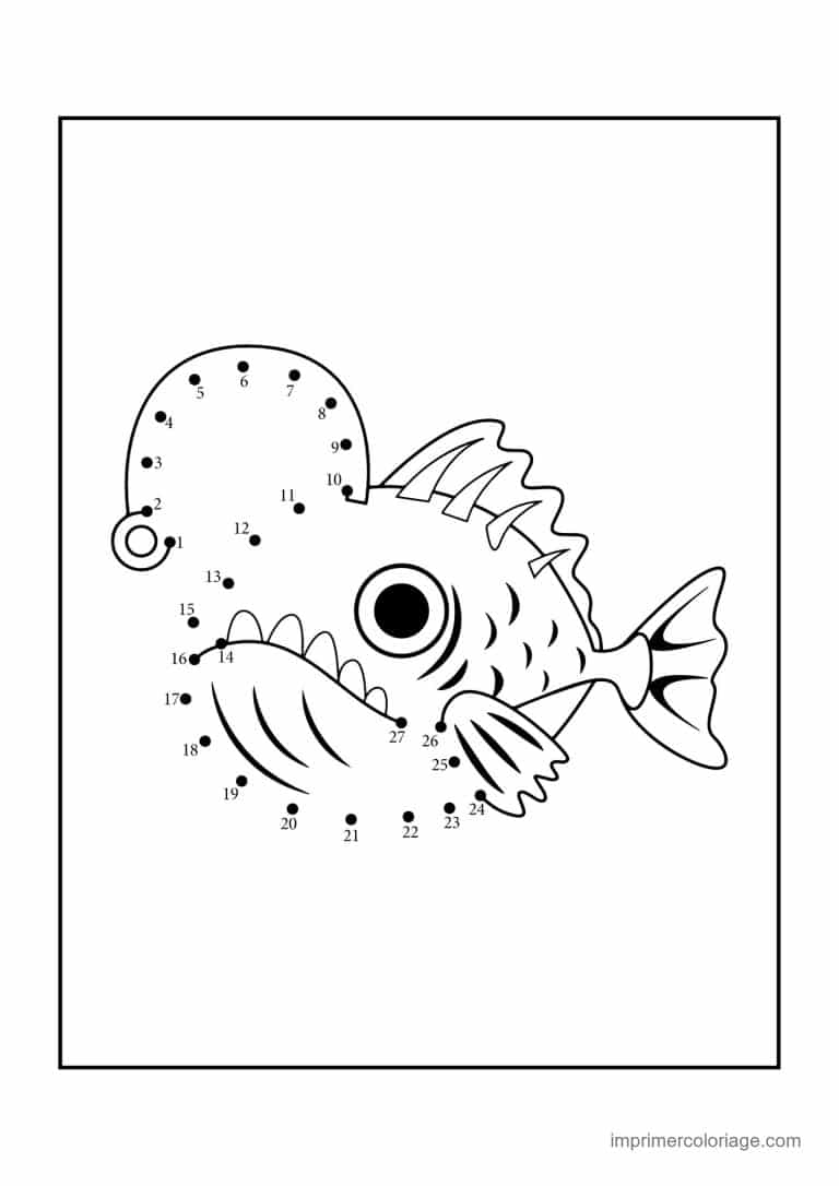 point a relier animal de la mer 1 a 59 poisson des abysses - dessin gratuit &agrave; imprimer