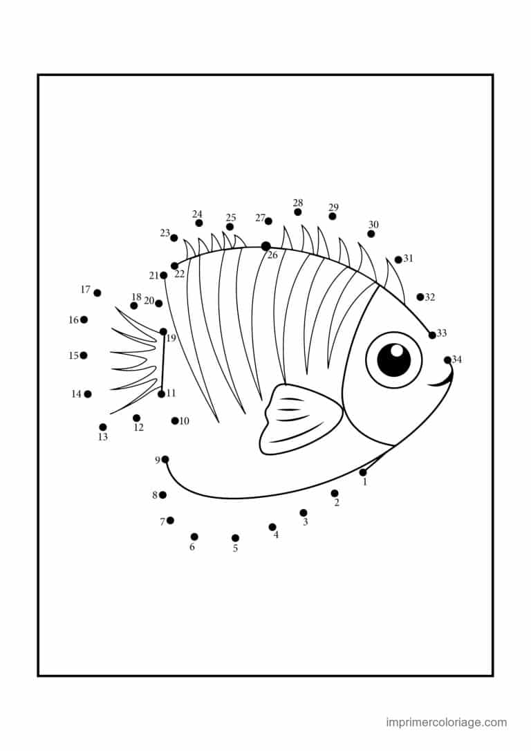 point a relier animal de la mer 1 a 67 poisson a nageoire dorsale - dessin gratuit &agrave; imprimer