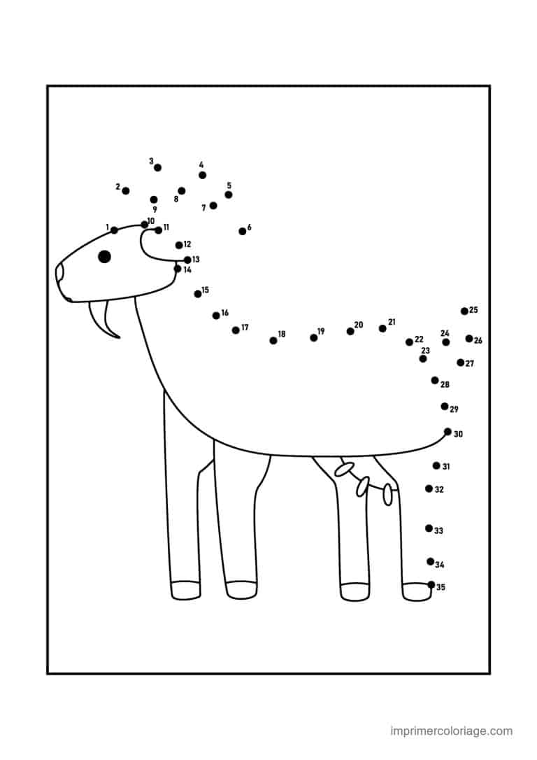 point a relier animal sauvage 1 a 35 cerf - dessin gratuit &agrave; imprimer
