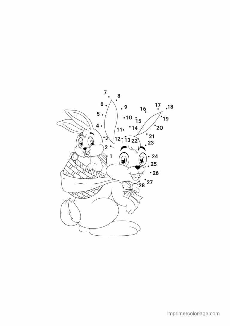 point a relier ce1 1 a 31 deux lapins avec un oeuf - dessin gratuit &agrave; imprimer