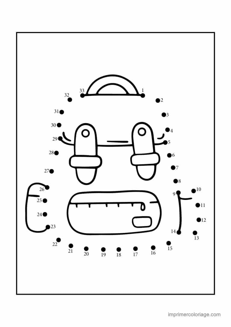 point a relier ce1 1 a 33 cartable avec regle - dessin gratuit &agrave; imprimer