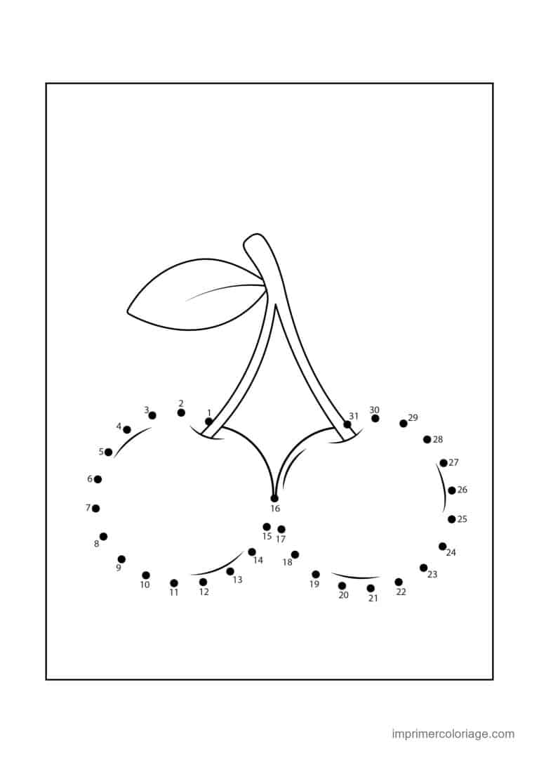 point a relier ce1 1 a 33 cerises - dessin gratuit &agrave; imprimer