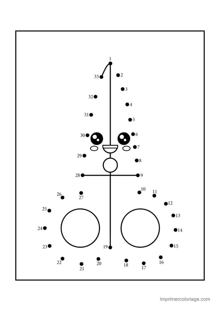 point a relier ce1 1 a 33 ciseaux souriants - dessin gratuit &agrave; imprimer