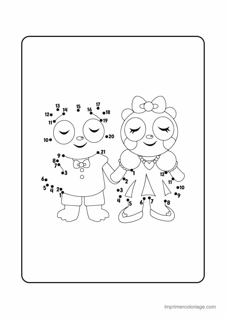 point a relier ce1 1 a 33 couple de pandas - dessin gratuit &agrave; imprimer