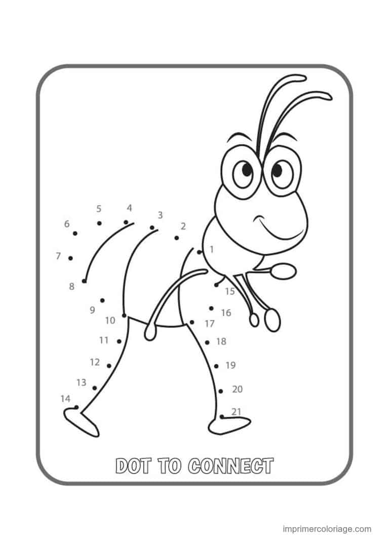 point a relier ce1 1 a 33 fourmi qui marche - dessin gratuit &agrave; imprimer
