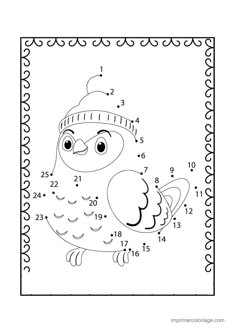 point a relier ce1 1 a 34 oiseau au bonnet - dessin gratuit &agrave; imprimer