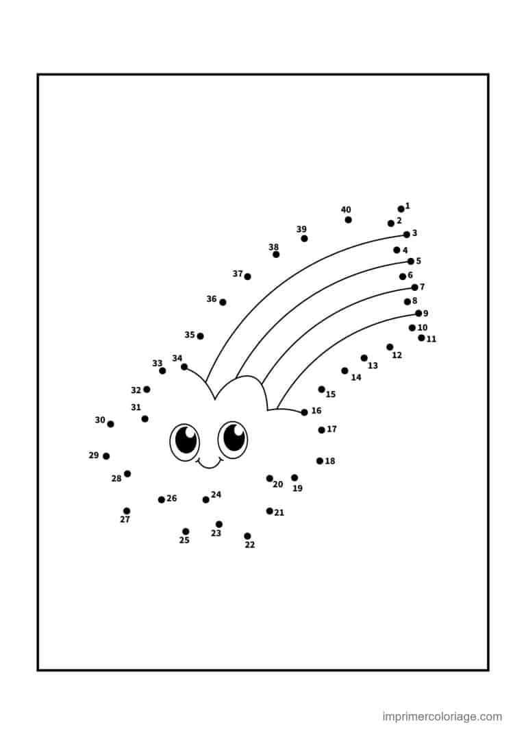 point a relier ce1 1 a 40 chenille arc en ciel - dessin gratuit &agrave; imprimer