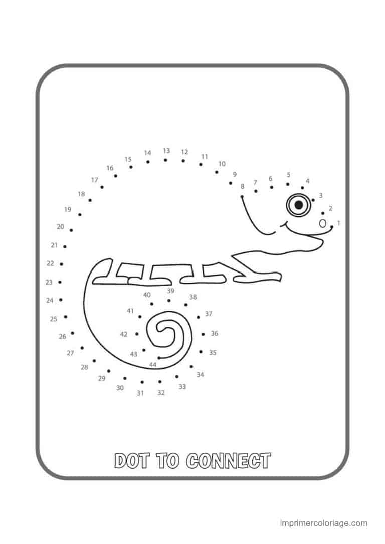 point a relier ce1 1 a 44 cameleon sur une branche - dessin gratuit &agrave; imprimer