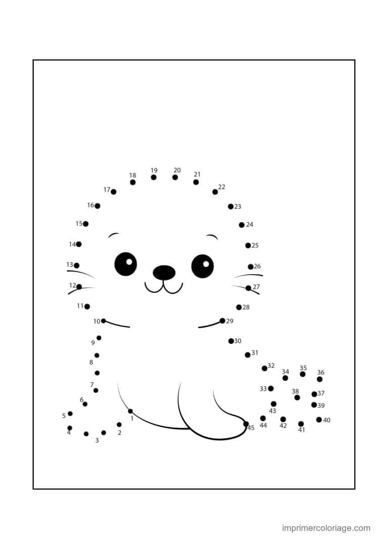 point a relier ce1 1 a 45 bebe phoque - dessin gratuit &agrave; imprimer