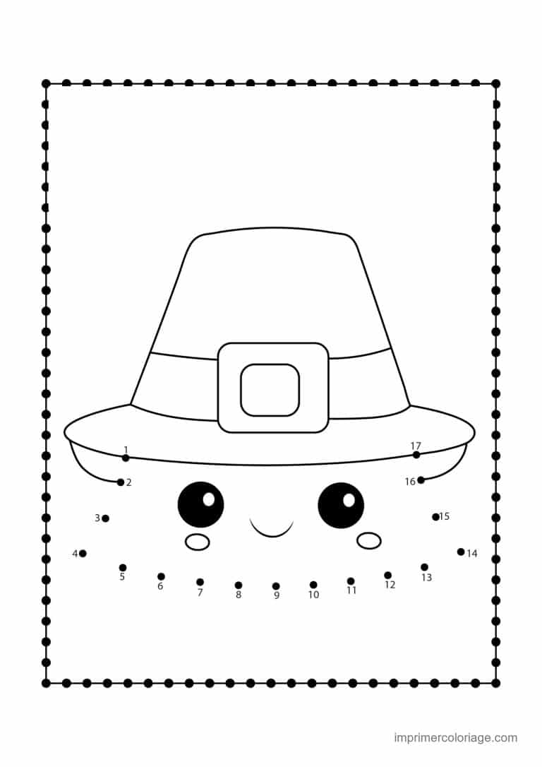 point a relier ce1 1 a 50 chapeau de pelerin - dessin gratuit &agrave; imprimer