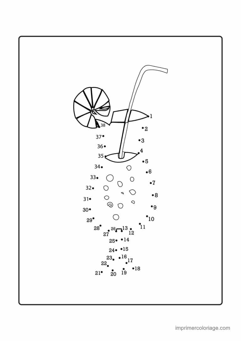 point a relier ce2 1 a 51 cocktail avec une paille - dessin gratuit &agrave; imprimer