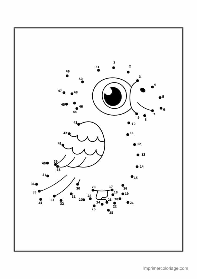 point a relier ce2 1 a 51 oiseau aux grands yeux - dessin gratuit &agrave; imprimer