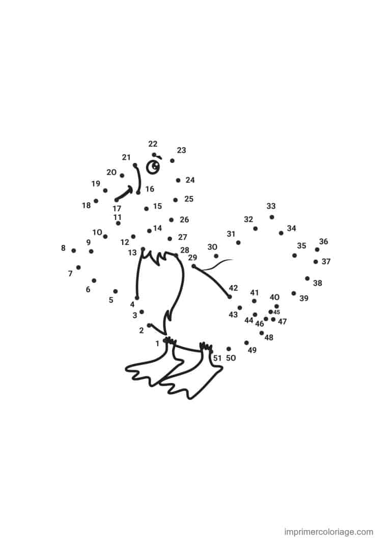 point a relier ce2 1 a 51 oiseau qui picore - dessin gratuit &agrave; imprimer