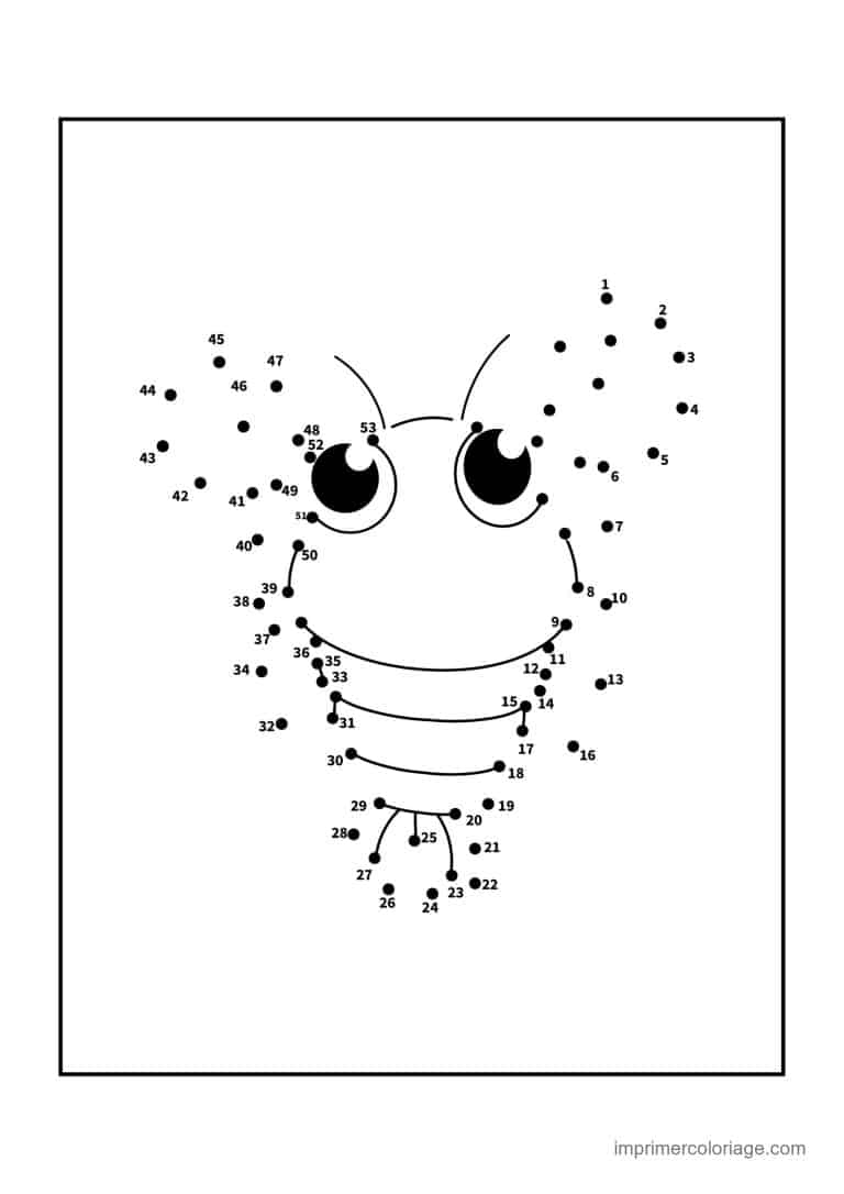 point a relier ce2 1 a 53 chenille souriante - dessin gratuit &agrave; imprimer
