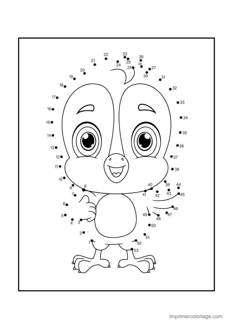 point a relier ce2 1 a 53 pingouin aux grands yeux - dessin gratuit &agrave; imprimer