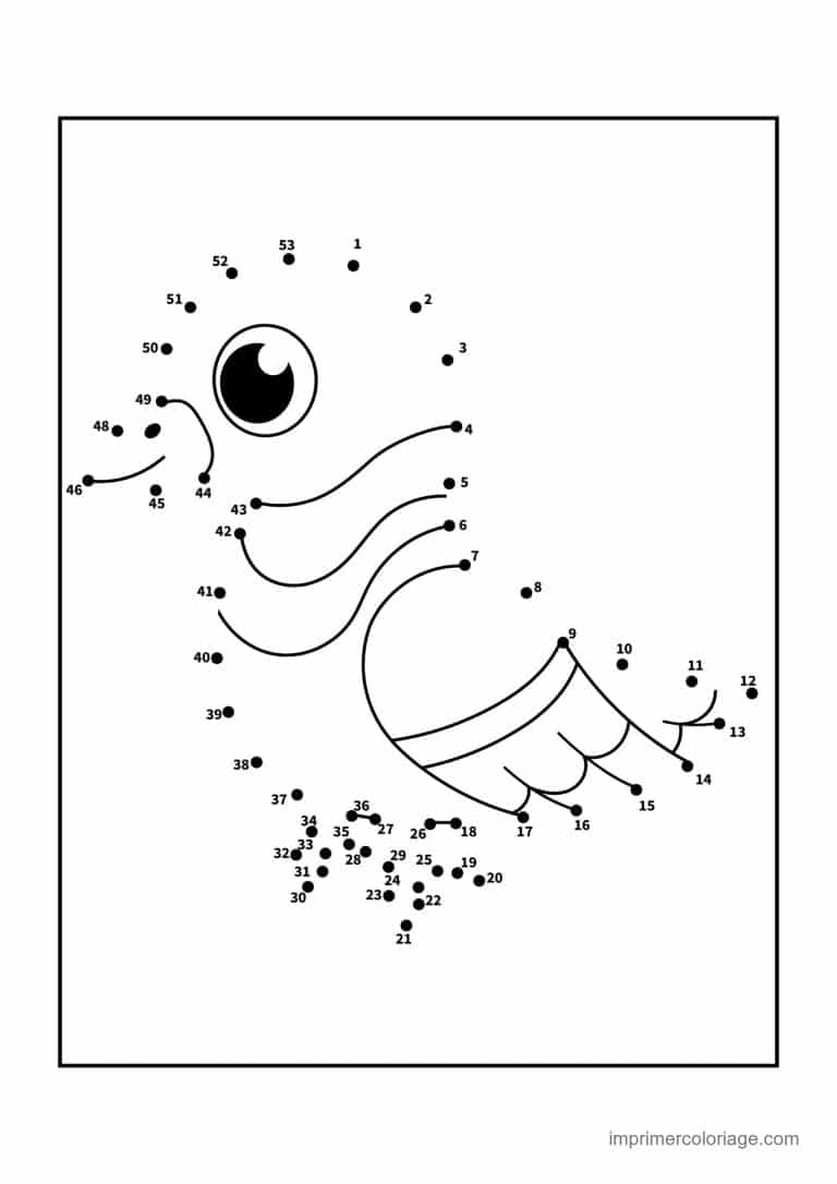 point a relier ce2 1 a 53 poisson aux longues nageoires - dessin gratuit &agrave; imprimer