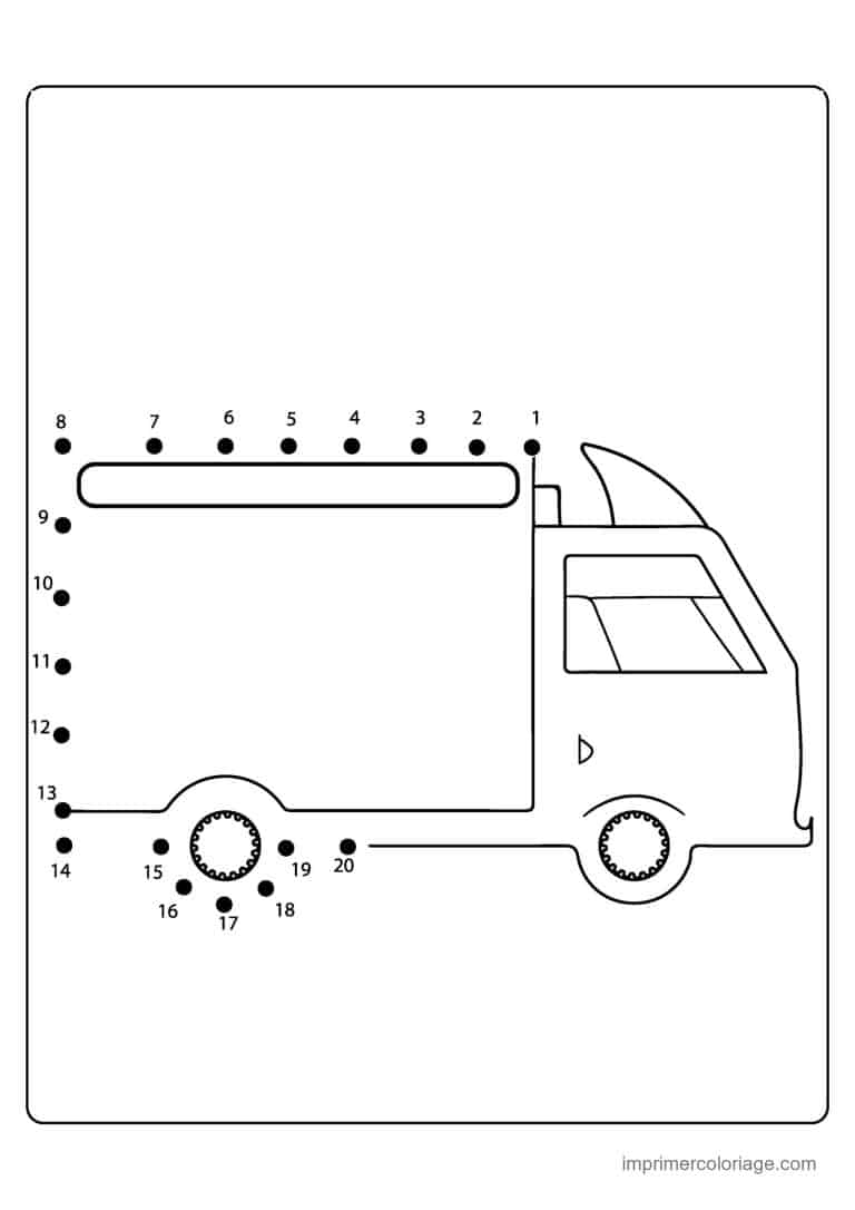 point a relier ce2 1 a 54 camion - dessin gratuit &agrave; imprimer