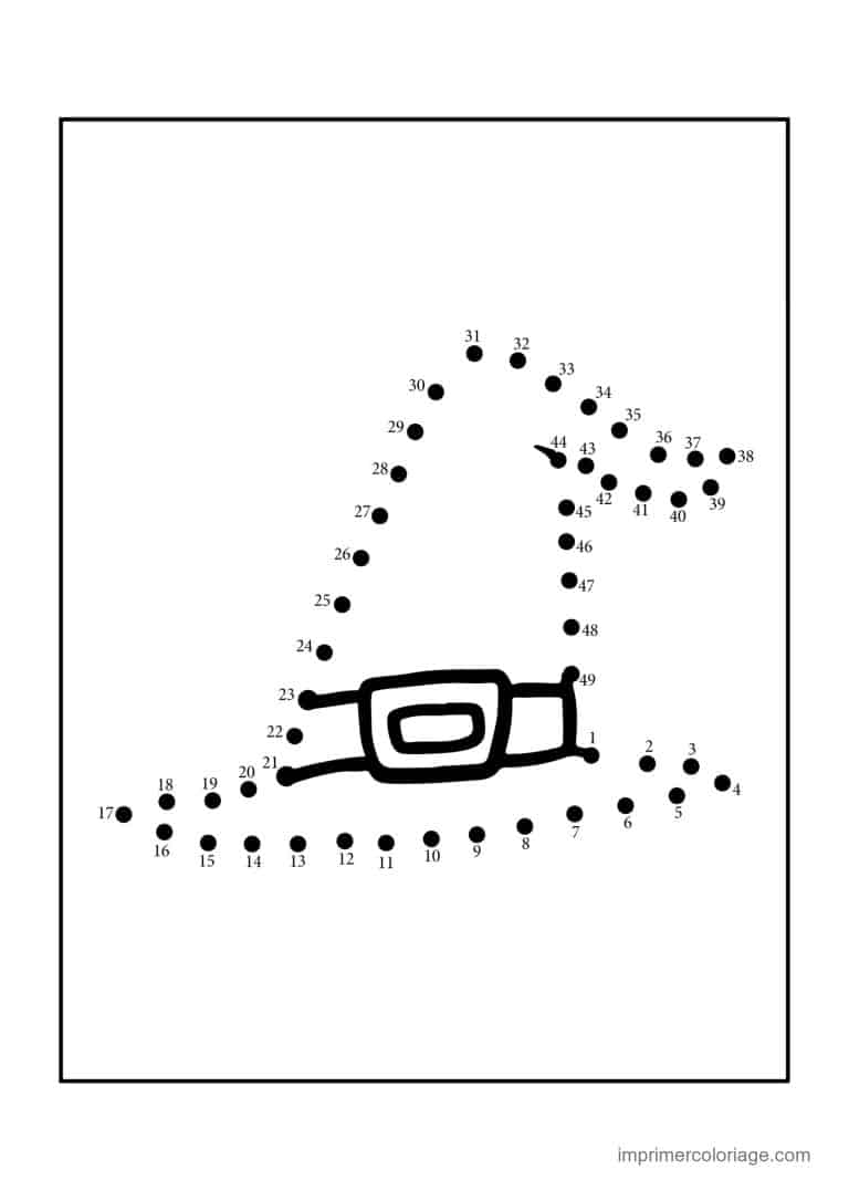 point a relier ce2 1 a 54 chapeau de sorciere - dessin gratuit &agrave; imprimer