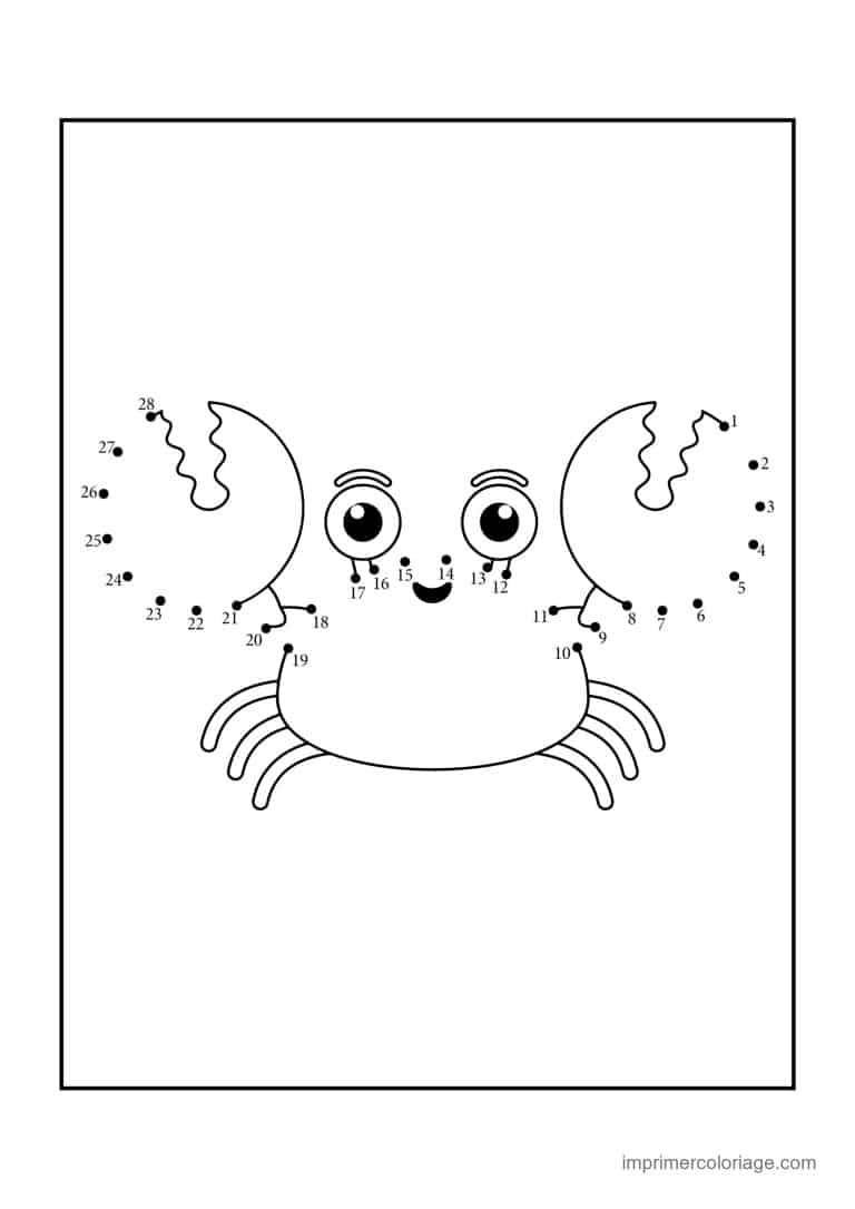 point a relier ce2 1 a 54 crabe souriant - dessin gratuit &agrave; imprimer