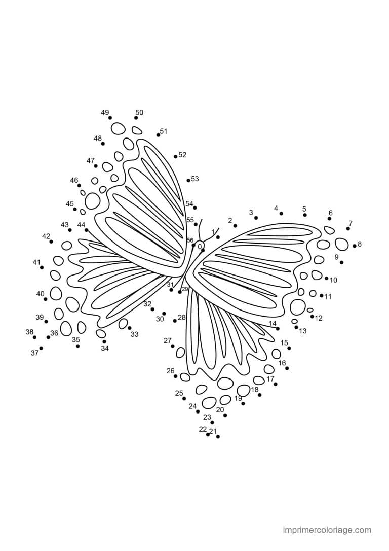 point a relier ce2 1 a 55 papillon monarque - dessin gratuit &agrave; imprimer