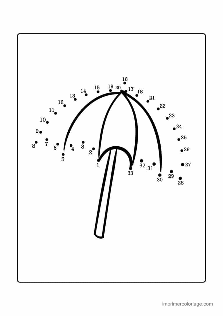 point a relier ce2 1 a 56 parasol incline - dessin gratuit &agrave; imprimer