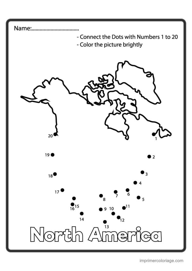 point a relier ce2 1 a 57 carte de l amerique du nord - dessin gratuit &agrave; imprimer