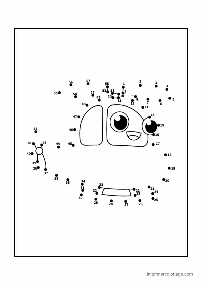 point a relier ce2 1 a 58 voiture souriante - dessin gratuit &agrave; imprimer