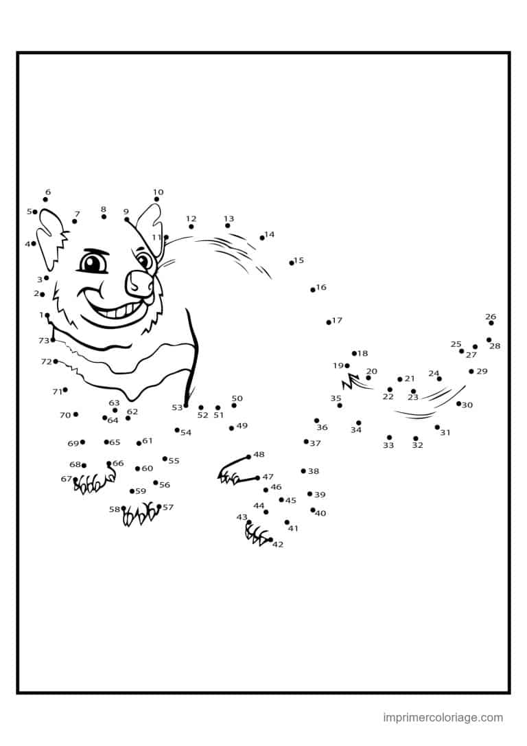 point a relier cm1 1 a 73 loup hurlant - dessin gratuit &agrave; imprimer