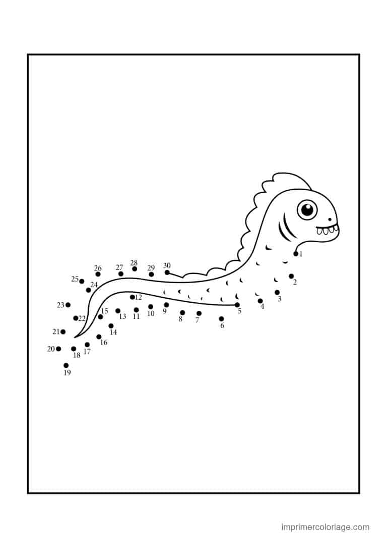 point a relier cm1 1 a 79 poisson serpent - dessin gratuit &agrave; imprimer