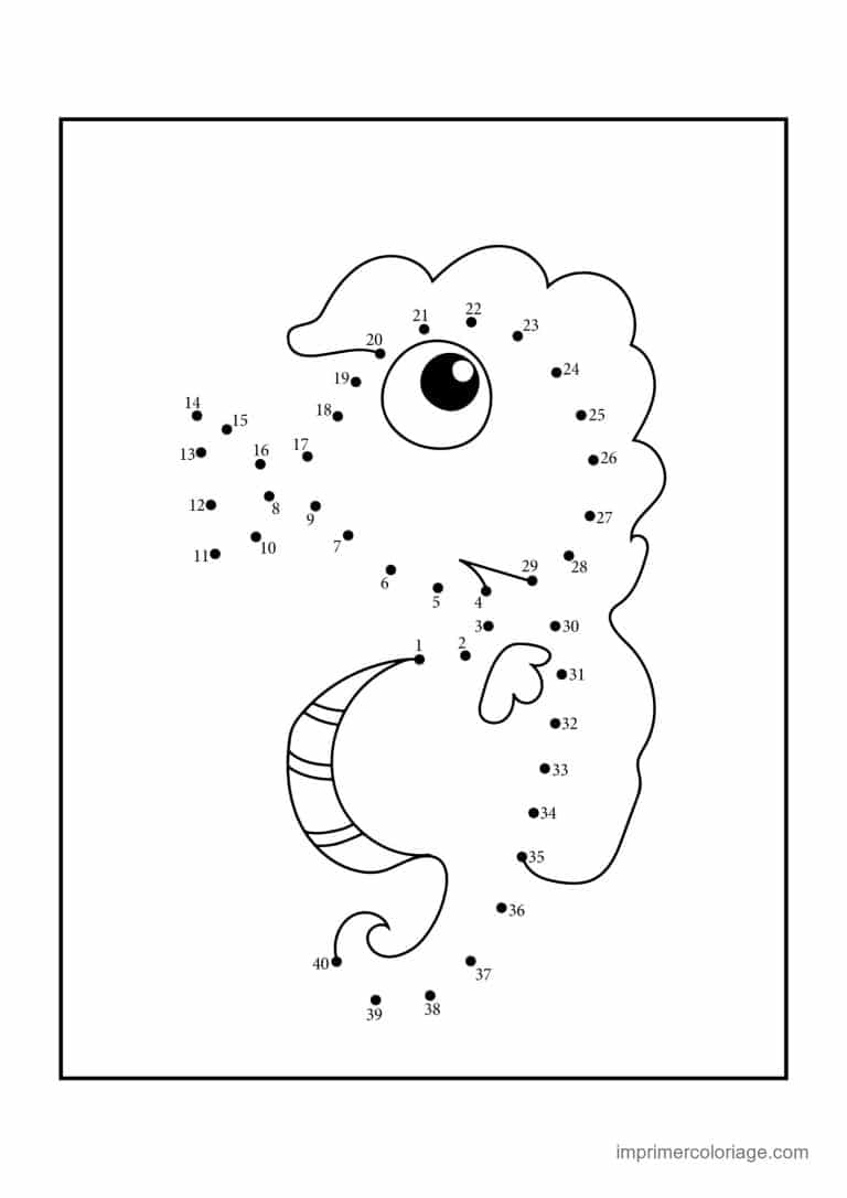 point a relier cm1 1 a 80 hippocampe - dessin gratuit &agrave; imprimer