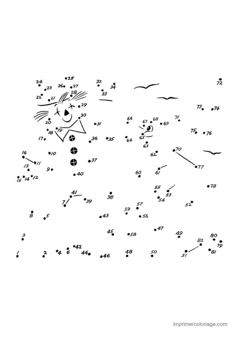 point a relier cm1 1 a 82 dessin mystere avec un clown - dessin gratuit &agrave; imprimer