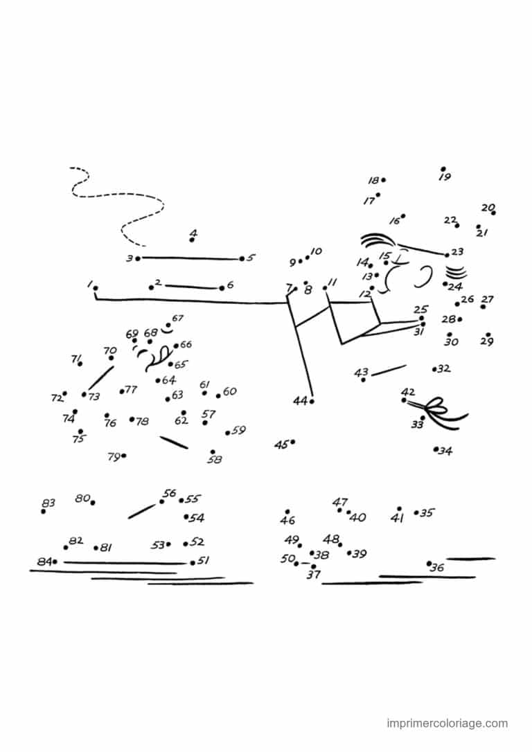 point a relier cm1 1 a 84 dessin mystere avec un cerf volant - dessin gratuit &agrave; imprimer