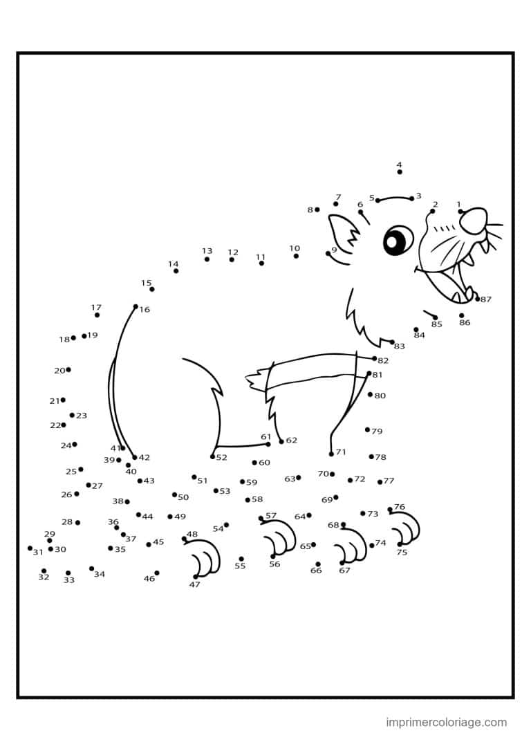 point a relier cm1 1 a 87 cochon debout - dessin gratuit &agrave; imprimer