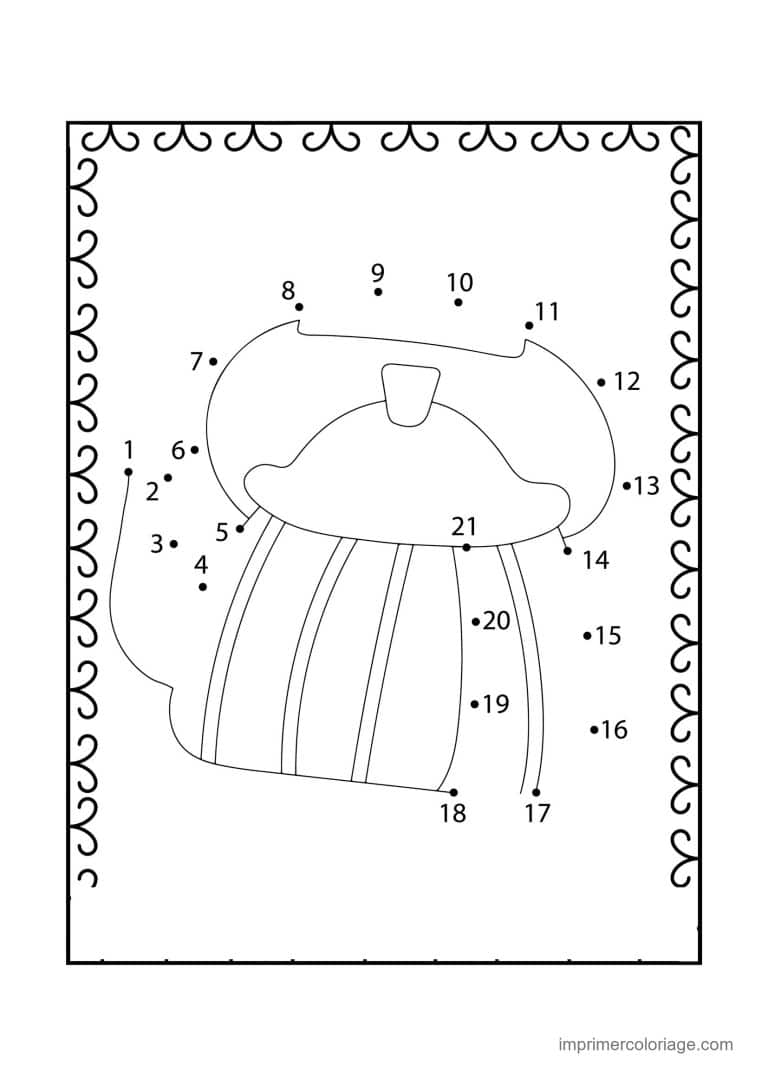point a relier cp 1 a 21 tasse rayee - dessin gratuit &agrave; imprimer
